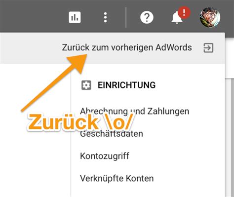 Zurück zum alten Adwords UI