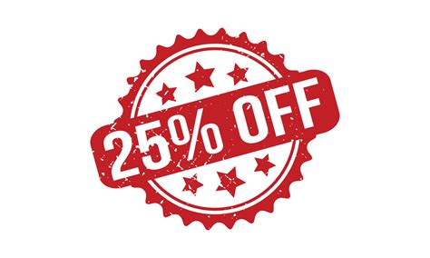 25 Percent Off Rubber Stamp. Red 25 Percent Off Rubber Grunge Stamp ...
