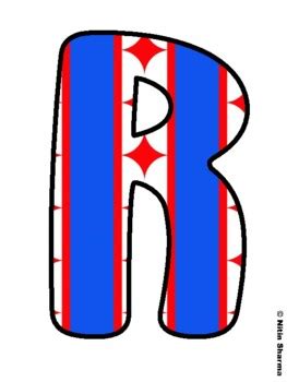 RED, WHITE, BLUE AND CUTE! Fourth of July Bulletin Board Letters school ...