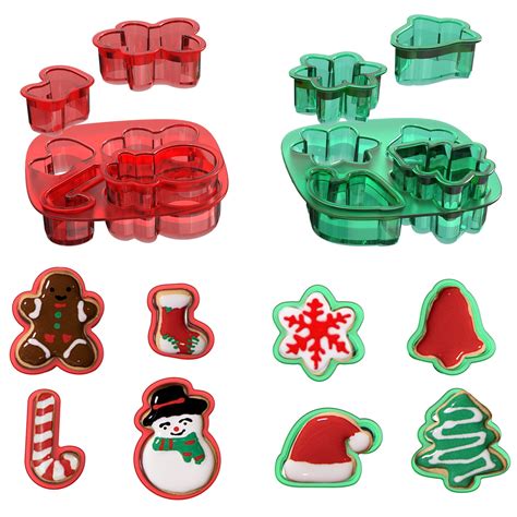 Christmas Cookie Cutters Set 8 Pieces, Mini Holiday Cookie Molds ...
