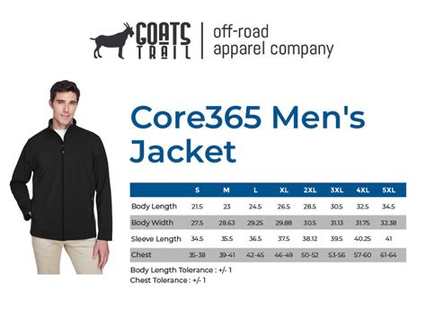 Men's Soft Shell Jacket Size Chart - Visit now!