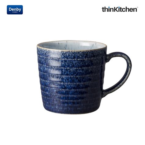 Buy Denby Studio Blue Cobalt Pebble Rigded Mug Online at thinKitchen
