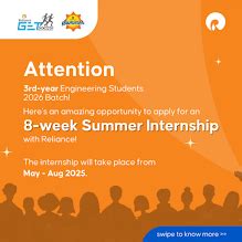 Reliance industries Summer Internship Program Check now - industrialjob.in
