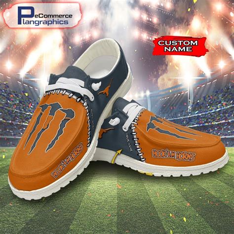 Custom Texas Longhorns Team x Monster Hey Dude Shoes - Plangraphics