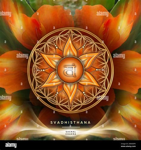 SACRAL CHAKRA (2. Chakra, Svadhisthana) on mystical Flower of Life ...
