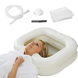 Inflatable Shampoo Basin for Bedside, Shampoo Tub for Locs, Portable ...