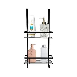 Anko Powder Coated Iron Bathroom Organizer with 2 Tier | Over-The-Door ...