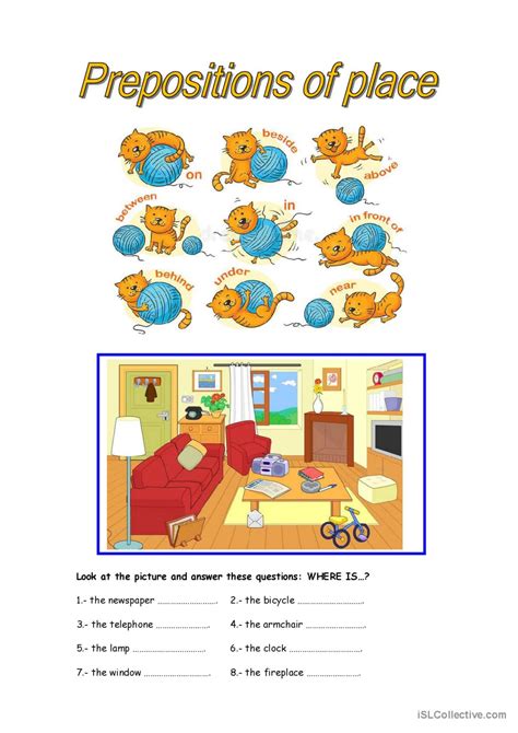 Prepositions of place PPT and printables elementary school and ESL ...
