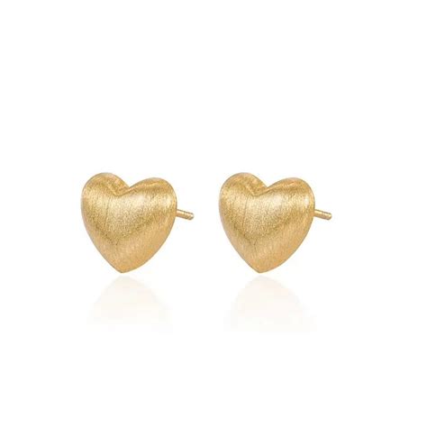 Mini heart gold stud earring – ARISAA