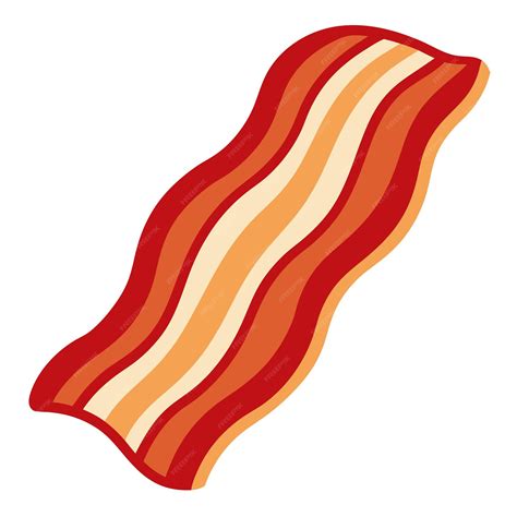 Bacon stripe clipart cartoon style vector illustration | Premium AI ...