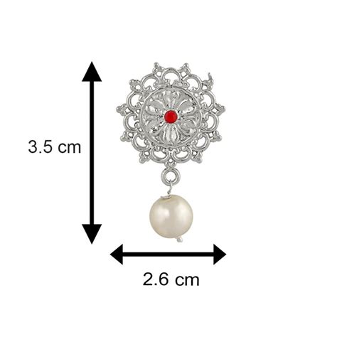 Mahi Red Kundan and Artificial Pearl Traditional Floral Dangler Earrin ...