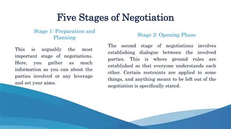Mastering the five stages of negotiation | PPTX