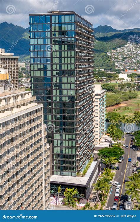 View of Luxury Buildings and Hotels in Amazing Waikiki Editorial ...