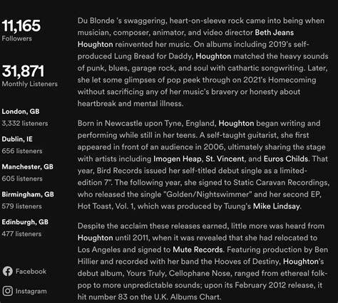 Singer Bio Examples 的图像结果