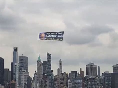 Airline banner over New York City's Hudson River calls to stop genocide ...
