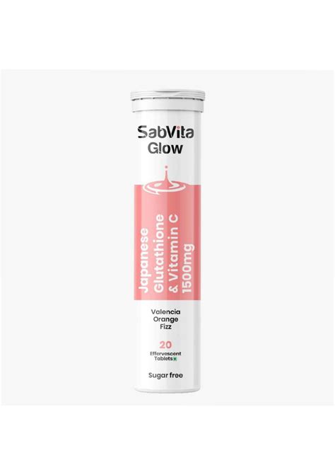Sabvita Glow 2 in 1 L-Glutathione 500mg + Vitamin C 1000mg- 20 Efferve ...