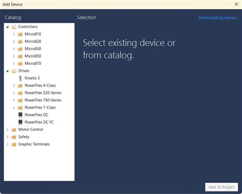 Supported Device In Connected Components Workbench (CCW)