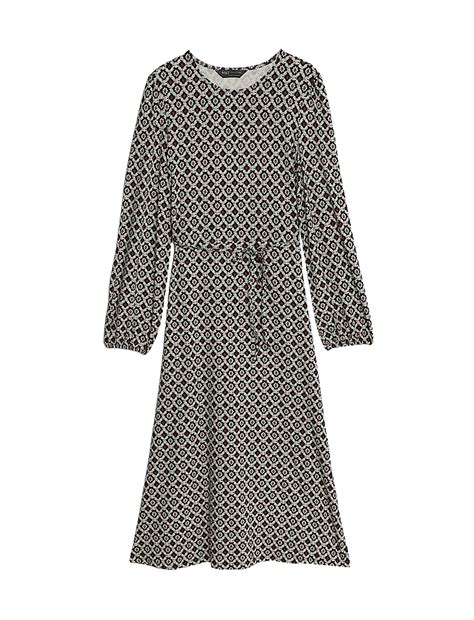 Buy Jersey Printed Belted Midi Tea Dress at Marks & Spencer