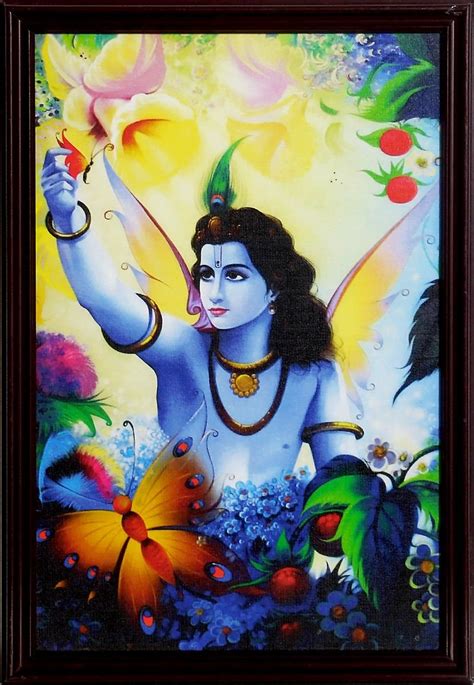 DollsofIndia Lord Krishna - 12 x 8 inches - Framed Picture on Laminated ...