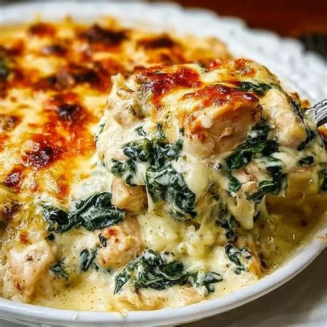 Chicken and Spinach Casserole with Cream Cheese