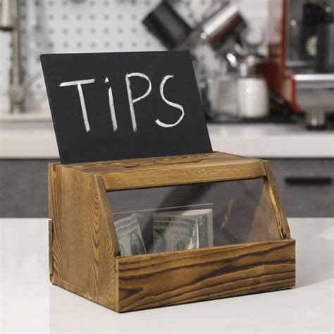 Brown Wood Tips And Suggestion Box With Lock, Comment Card Or Money Box ...