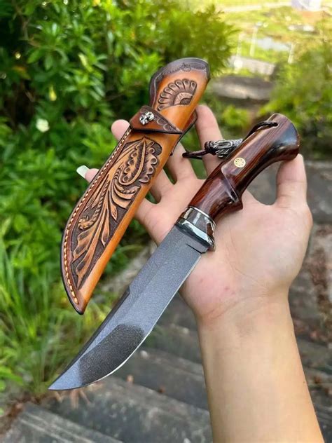 Leather Case Fixed Blade Knife Mini Outdoor Portable Steel Pocket Knife ...