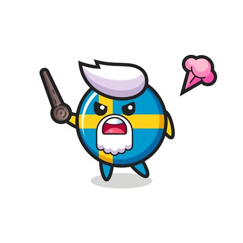 cute sweden flag badge grandpa is getting angry 3424405 Vector Art at ...
