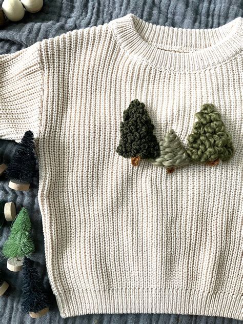 Christmas Tree Sweater | Baby Christmas Tree Sweater | Baby Embroidered ...