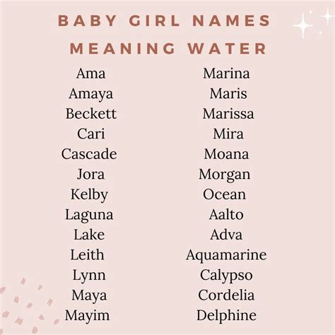 Beautiful Girl Names That Mean Water: 80+ Stunning Ideas - The Mummy Bubble