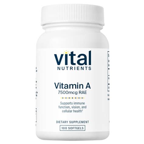 Vital Nutrients Vitamin A - High Dose for Cellular Immune & Ocular ...