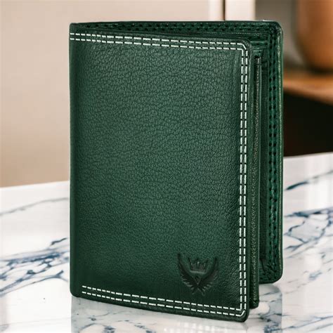 Lorenz Vintage Green Leather RFID Blocking Wallet For Men & Women ...