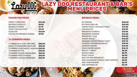Lazy Dog Restaurant & Bar Menu Prices + Specials (2024)
