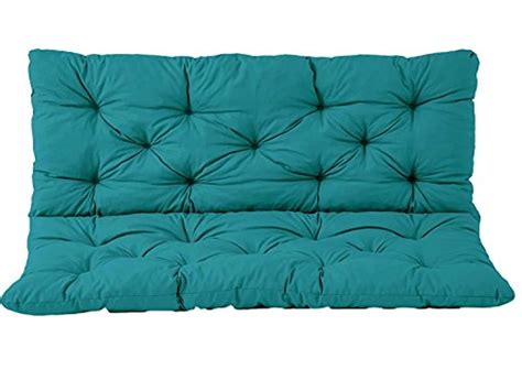 2-Seater Garden Bench Cushion Blue 150x98cm | Soft Cotton Outdoor ...