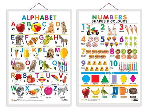 Set Of 2 Alphabet And Numbers, Shapes & Colours Early Learning ...