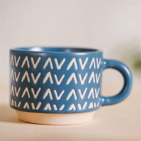 Eclectic Stackable Cups Set Of 4 With Stand Blue 100ml Online - Premium ...