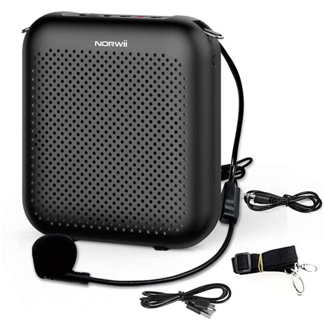 NORWII Portable Rechargeable Mini Voice Amplifier with Wired Microphone ...