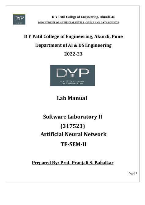 DYP 317523 ANN Lab Manual: Python Programs for Activation Functions ...