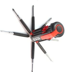 VibeX ™ Multi-Function Tool Kit Set + 6 LED Light Torch Combination ...