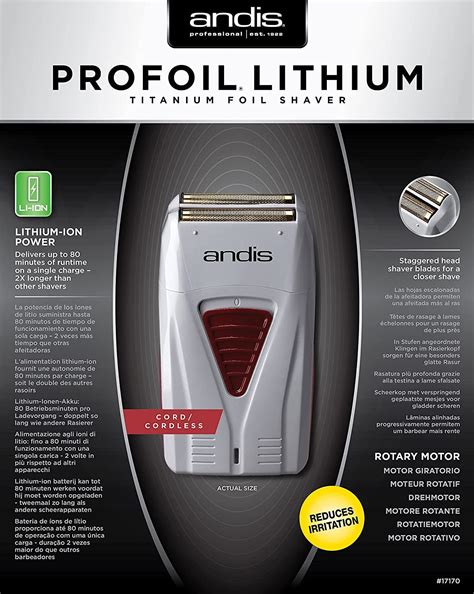 Andis 17150(TS-1) Pro Foil Lithium Titanium Foil Shaver - Electric ...