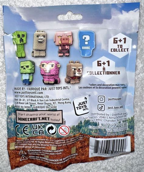 MINECRAFT MOVIE SQUISHME COMPLETE SET OF 7 INCLUDES RARE STEVE FIGURE ...