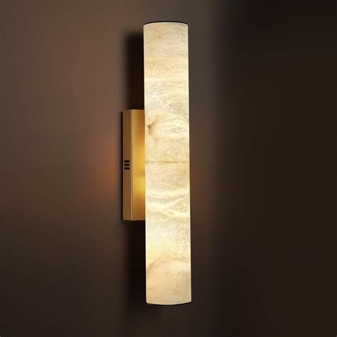 Alabaster Wall Sconces, 20" Brass Wall Sconce, Modern Bathroom Sconces ...