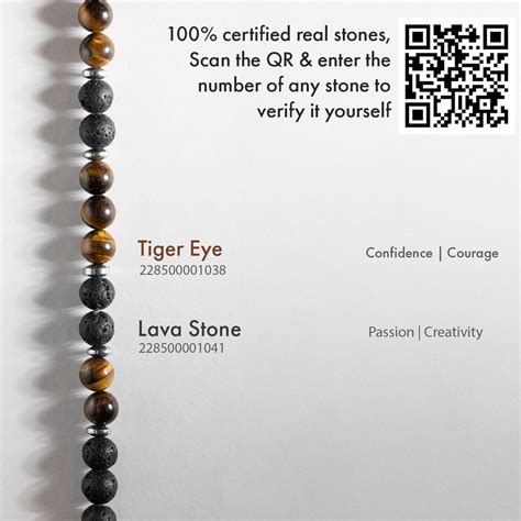 Lava and Tiger Eye Natural Stone Bracelet with MagSnap FOR MEN by Mesmerize
