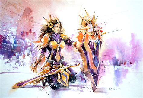 Images League of Legends Shield Swords warrior Leona Girls 1920x1310