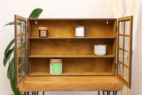 Wooden Storage Cabinet, Wood Display Cabinet, Cabinet With Shelves and ...