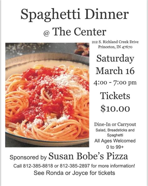 Spaghetti Dinner @ The Center, The Center, Princeton, March 16 2024 ...
