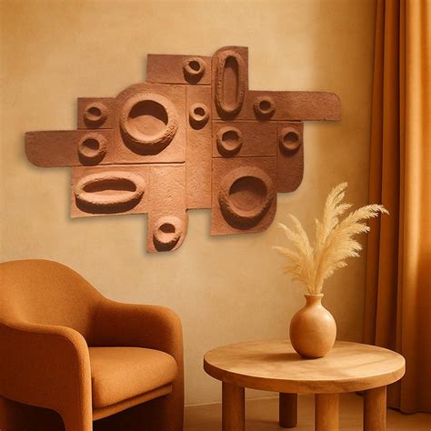 Balanced Blocks Terracotta Wall Art by QIBO for Home Decor – Qibo ...