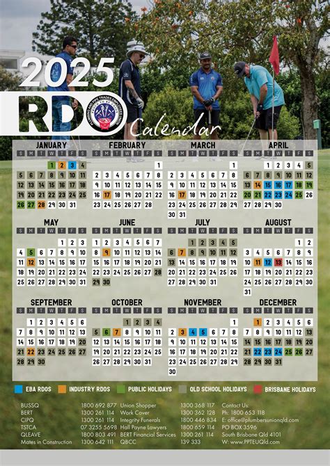 The RDO calendar for 2025 is here! - Plumbers Union Qld | Facebook