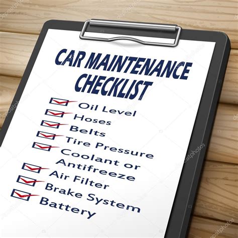 Car maintenance checklist clipboard — Stock Vector © kchungtw #120315922