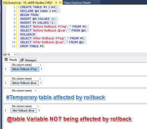 Table Variable in SQL Server 的图像结果
