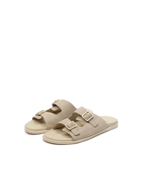 Buy Raro - Beige Leather Slip On Sandal| Rare'Z